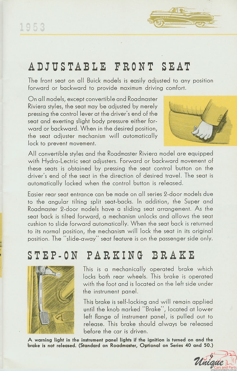 1953 Buick Owners Guide Page 11